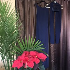 Dress, Long, Navy Blue in color